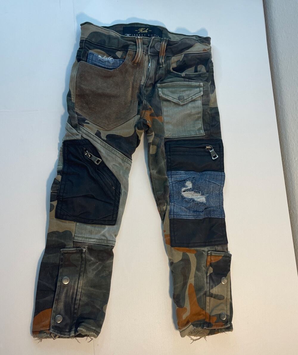 Jordan Craig Kids Legacy Edition Patchwork Pants Camo Distressed Boys Size 4